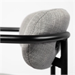 Mercana Parker Frost Gray Fabric Seat Black Bar Stool