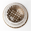 Reena I Small Gold Woven Metal Base Table Candle Holder