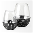 Reena II Large Black Woven Metal Base Table Candle Holder