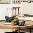 Reena II Large Black Woven Metal Base Table Candle Holder