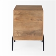 Mercana Arelius Light Brown Wood W/ Black Metal Frame End/Side Table