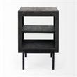 Mercana Arelius Dark Brown Wood W/ Black Metal Frame End/Side Table