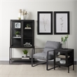 Mercana Arelius Dark Brown Wood W/ Black Metal Frame End/Side Table