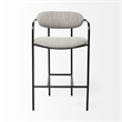 Parker Gray Fabric Seat Black Metal Counter Stool