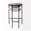 Parker Gray Fabric Seat Black Metal Counter Stool