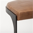 Tyson 17L x 18W x 28H Medium Brown Leather W/Gun Metal Gray Base Stool
