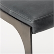 Tyson 17L x 18W x 28H Black Leather W/Gun Metal Gray Metal Base Stool
