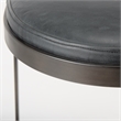 Tyson 17L x 18W x 28H Black Leather W/Gun Metal Gray Metal Base Stool