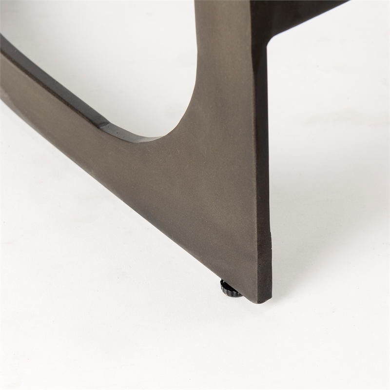 Tyson 17L x 18W x 28H Black Leather W/Gun Metal Gray Metal Base Stool