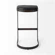 Tyson 17L x 18W x 31H Black Leather W/Gunmetal Gray Base Stool