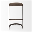 Tyson 17L x 18W x 31H Dark Brown Leather W/Gunmetal Base Stool