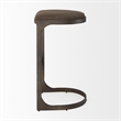 Tyson 17L x 18W x 31H Dark Brown Leather W/Gunmetal Base Stool