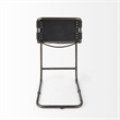 Berbick 21L x 25W x 38H Black Leather W/Gunmetal Gray Frame Stool