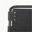 Berbick 21L x 25W x 38H Black Leather W/Gunmetal Gray Frame Stool