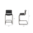 Berbick 21L x 25W x 38H Black Leather W/Gunmetal Gray Frame Stool