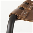 Berbick 21L x 25W x 42H Medium Brown Leather W/Gun Metal Gray Stool