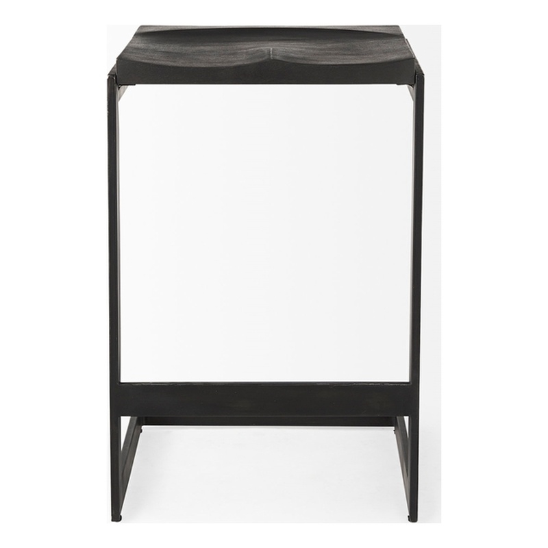 Kiran 18L x 17W x 26H Black Wood Counter Stool