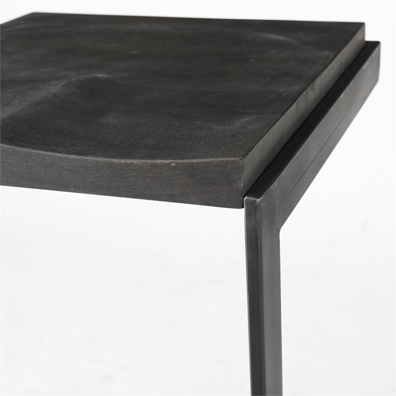 Kiran 18L x 17W x 26H Black Wood Counter Stool