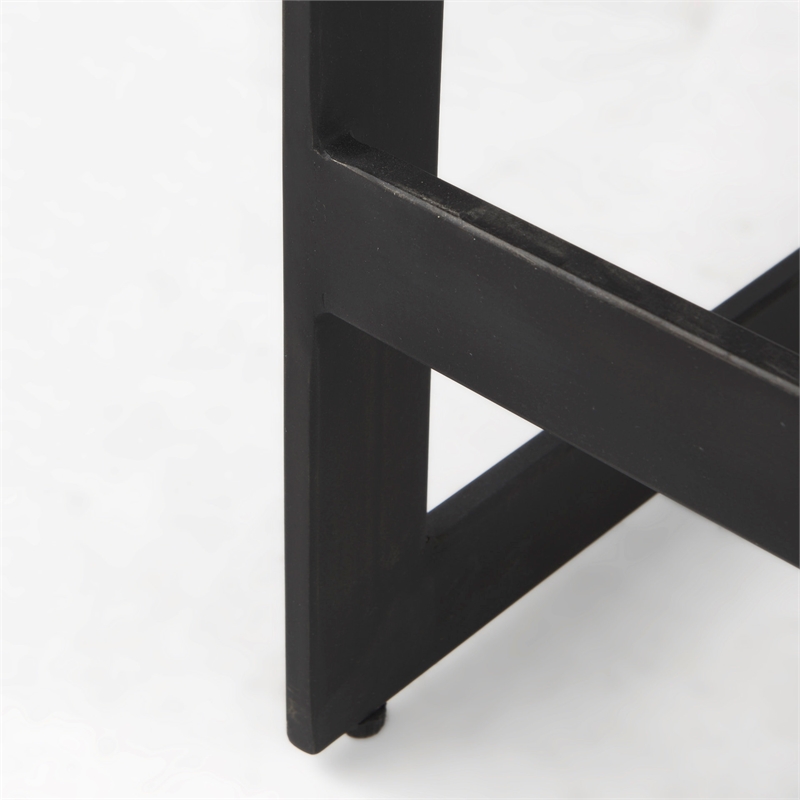 Kiran 18L x 17W x 26H Black Wood Counter Stool