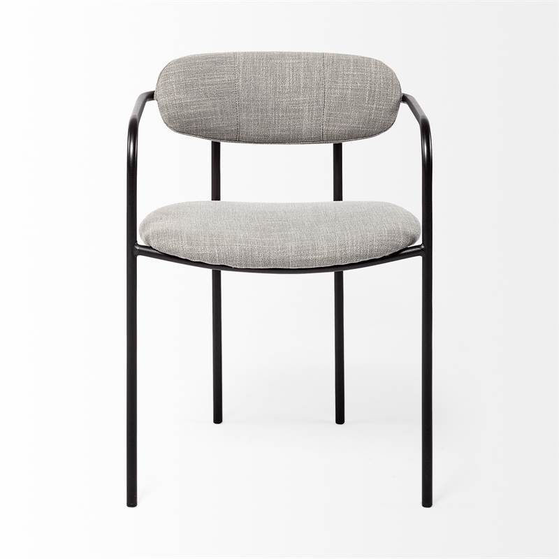 Mercana Parker Gray Fabric Seat W/Black Metal Dining Chair