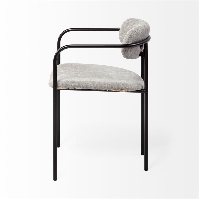 Mercana Parker Gray Fabric Seat W/Black Metal Dining Chair
