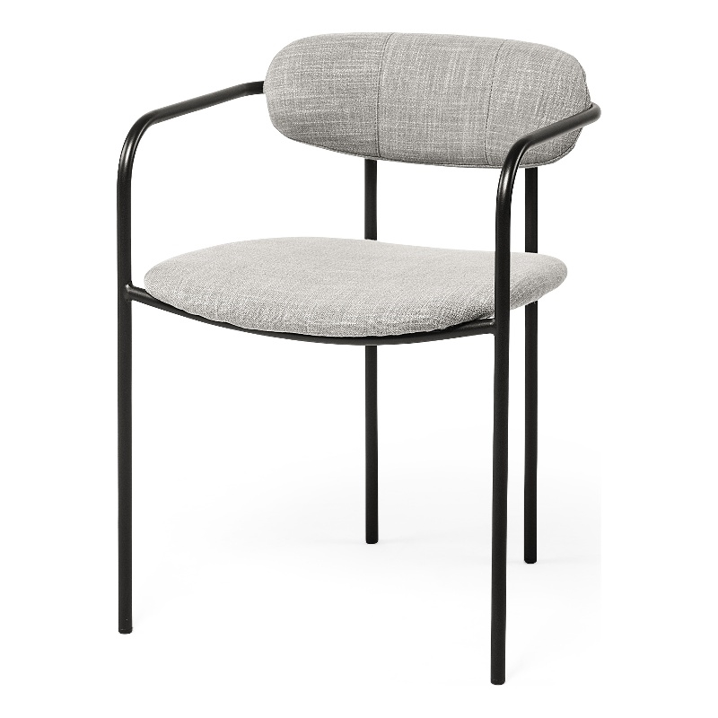 Mercana Parker Gray Fabric Seat W/Black Metal Dining Chair
