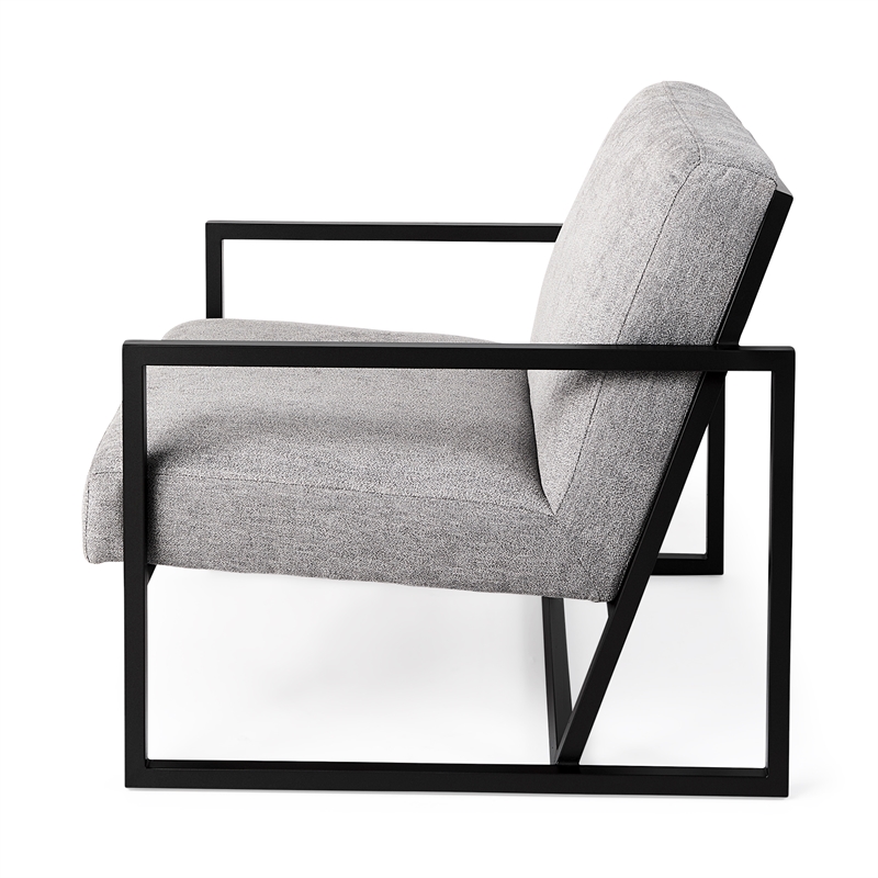 Mercana Armelle Gray Fabric Seat W/Gray Metal Frame Accent Chair