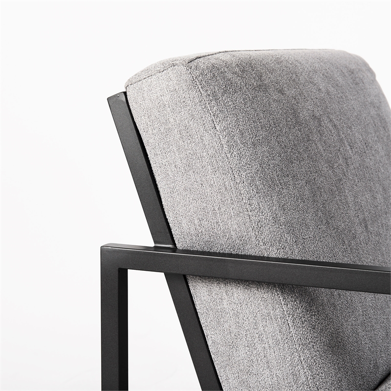 Mercana Armelle Gray Fabric Seat W/Gray Metal Frame Accent Chair