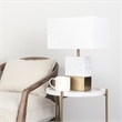 Mercana Stella 17L x 17W White Round Marble Top W/Gold Base Accent Table