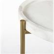 Mercana Stella 17L x 17W White Round Marble Top W/Gold Base Accent Table
