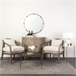 Mercana Stella 17L x 17W White Round Marble Top W/Gold Base Accent Table
