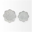 Miranda Set of 2 Stamped White/ Gray Metal Lotus Flower Wall Decor