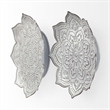 Miranda Set of 2 Stamped White/ Gray Metal Lotus Flower Wall Decor
