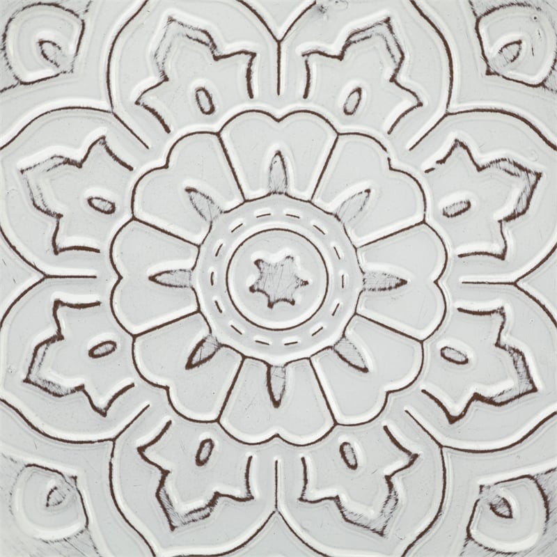 Miranda Set of 2 Stamped White/ Gray Metal Lotus Flower Wall Decor