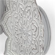 Miranda Set of 2 Stamped White/ Gray Metal Lotus Flower Wall Decor