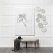 Miranda Set of 2 Stamped White/ Gray Metal Lotus Flower Wall Decor