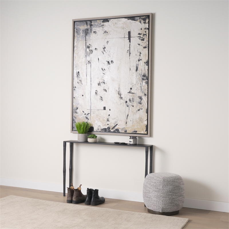 Mercana Timothy Ebony Black Iron Console/ Sofa Table