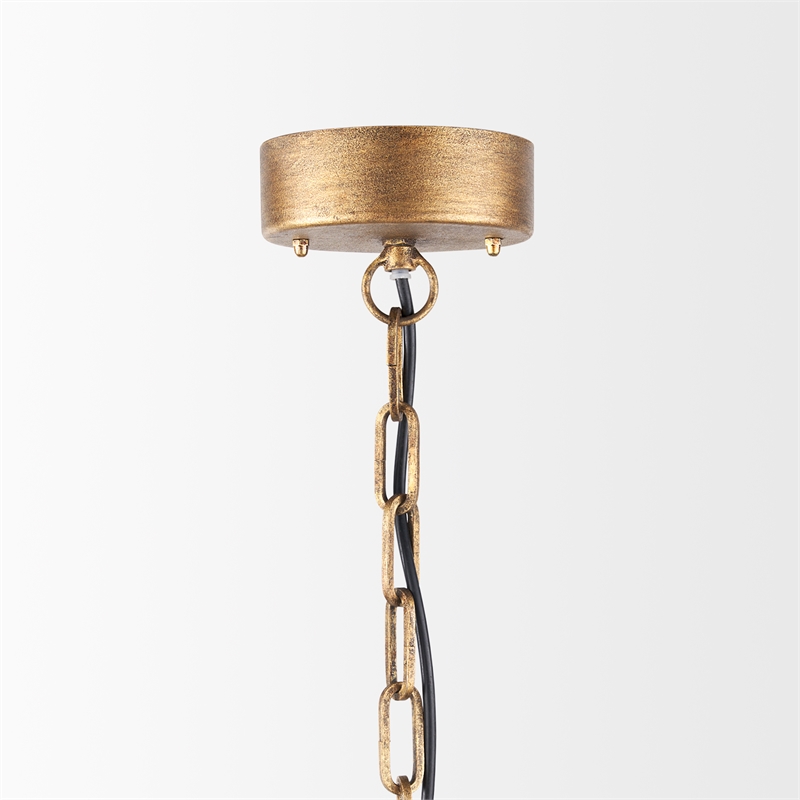 Mercana Rhone Gold Metal And Wood Beaded Chandelier