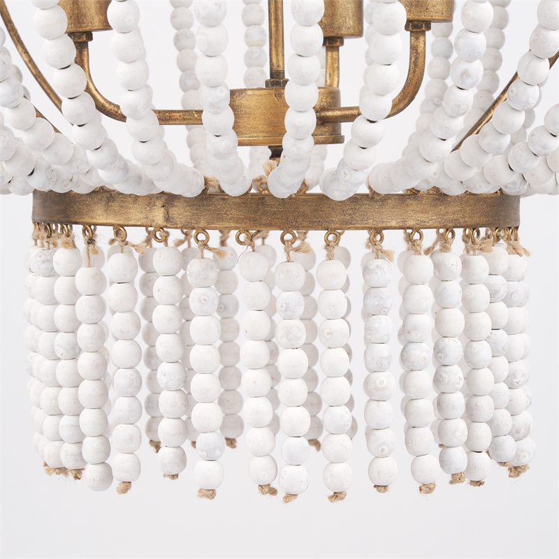 Mercana Rhone Gold Metal And Wood Beaded Chandelier