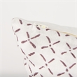 Mercana Jayden Cream W/ Merlot Print Linen Square Decorative Pillow Cover