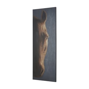 Mercana Hennessy 24X68 Brown Horse On Wood Oil Painting in Brown