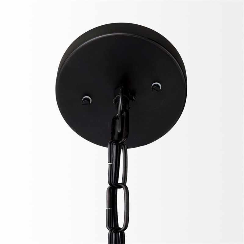Mercana Leighton Ii 15X20 Black Metal Spherical Pendant Light in Clear