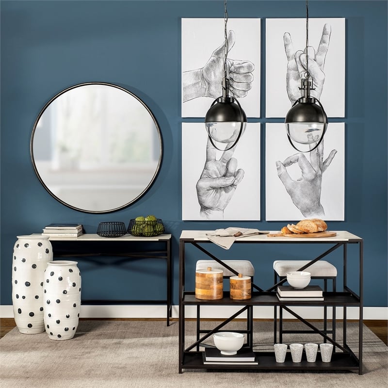 Mercana Leighton Ii 15X20 Black Metal Spherical Pendant Light in Clear