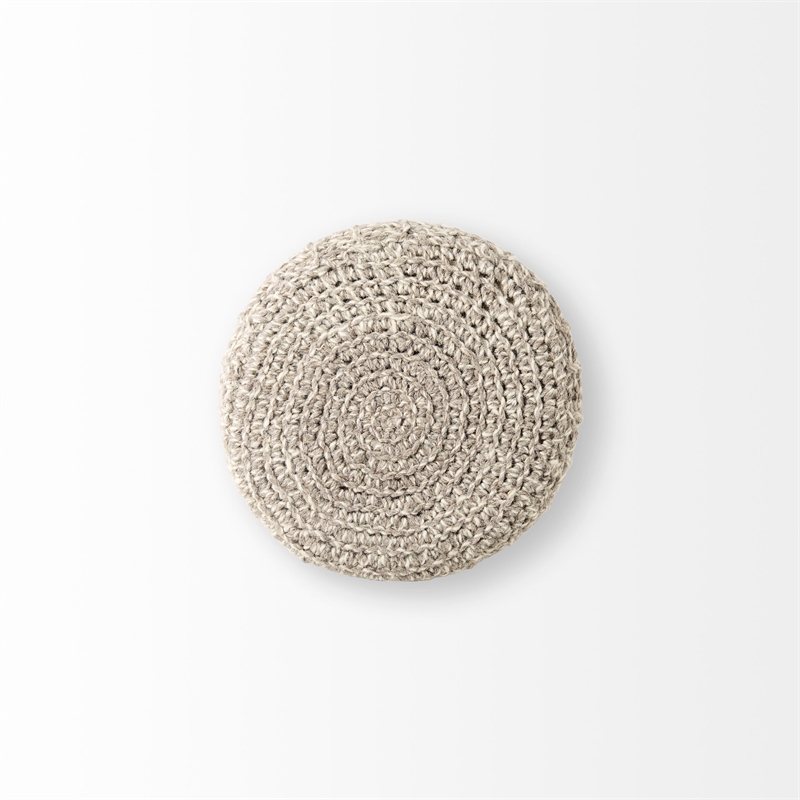 Mercana Bina 19.0L X 19.0W X 15.0H Taupe 4 Legged Wool Stool
