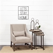 Mercana Let'S Stay Home Metal Wall Sign Cut-Out Typography in Black