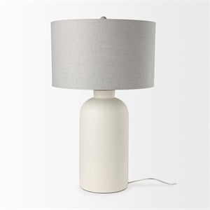 Mercana Cato 20.0L X 20.0W X 33.5H Cream Base W/White Shade Table Lamp