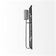 Mercana Navin Black Metal Body White Fabric Shade Rectangular Wall Sconce