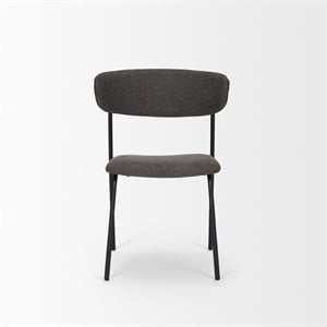 Mercana Corey Dining Chair W/ Gray Fabric & Matte Black Metal Set of 2