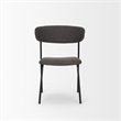 Mercana Corey Dining Chair W/ Gray Fabric & Matte Black Metal Set of 2