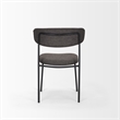 Mercana Corey Dining Chair W/ Gray Fabric & Matte Black Metal Set of 2